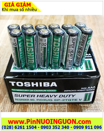 COMBO 1HỘP 40viên (20vỉ 2viên) Pin AAA 1.5v Toshiba R03UG Heavy Duty _Giá chỉ 135.000đ/ HỘP 40viên